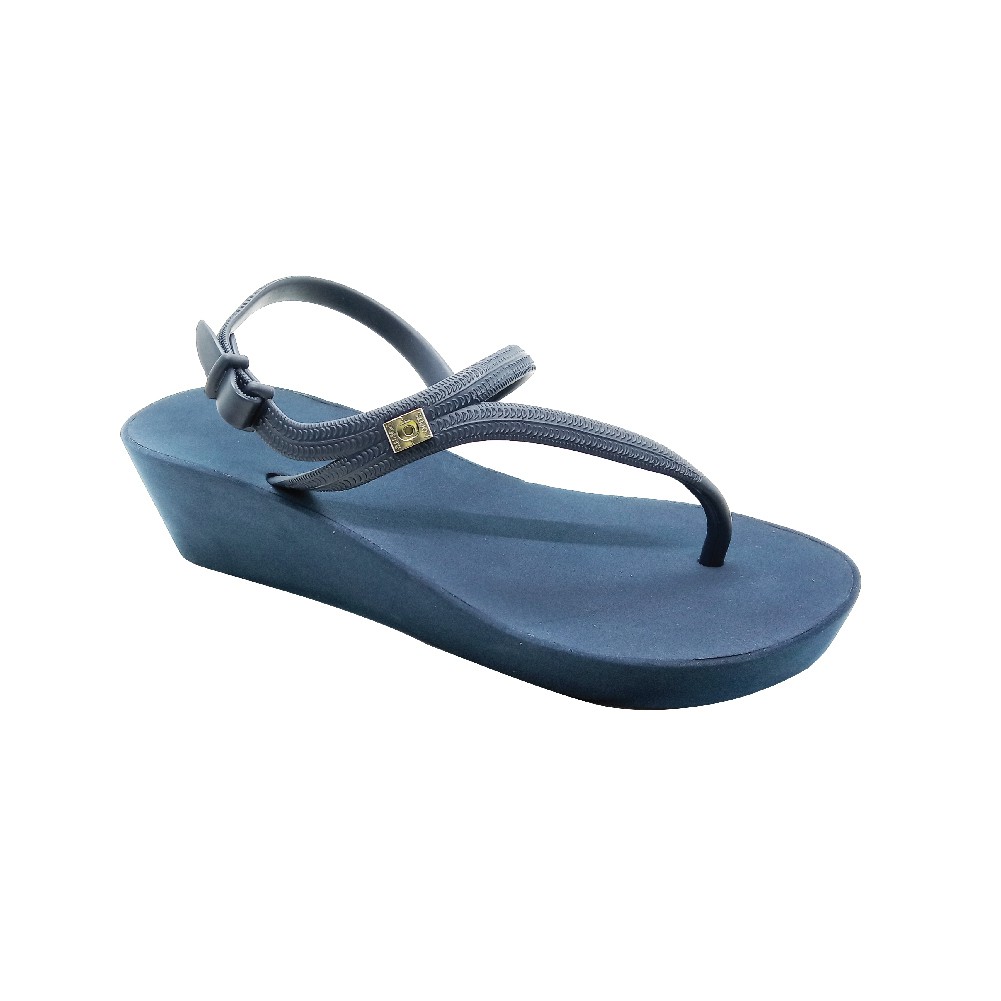 Popits COCO Wedges 5cm Navy Sandal Wanita Original