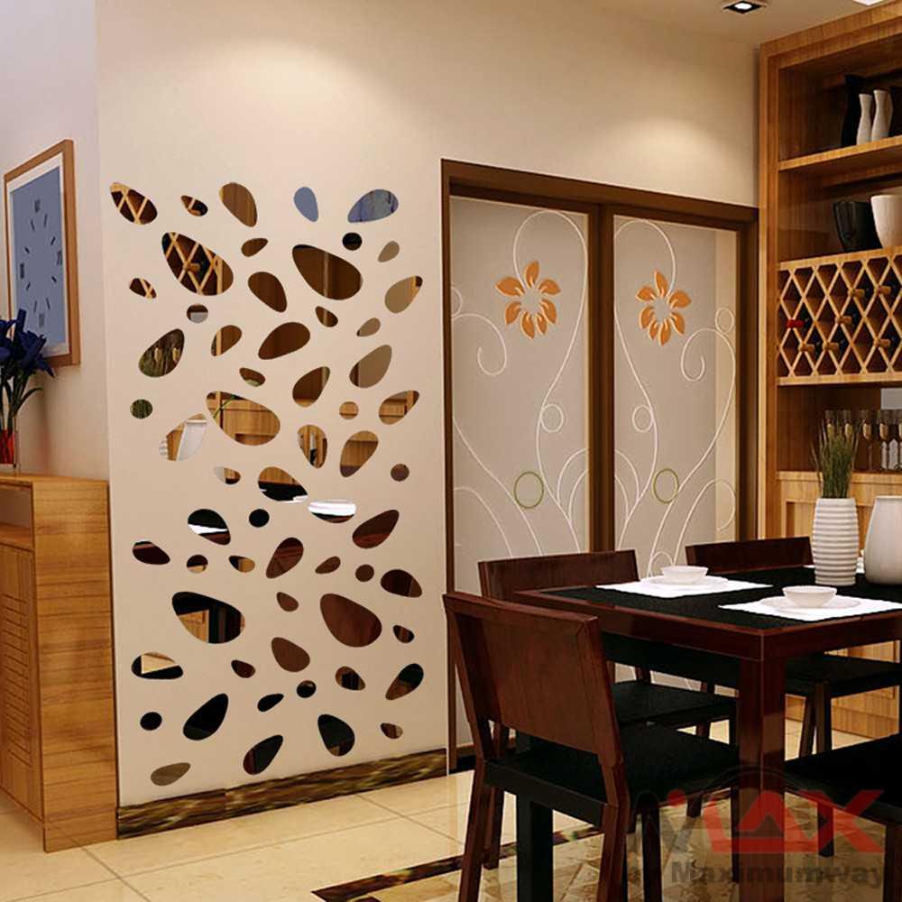 Sticker Dekorasi Dinding Mural Mirror Acrylic 12 PCS Dekorasi rumah Minimalis modern hiasan