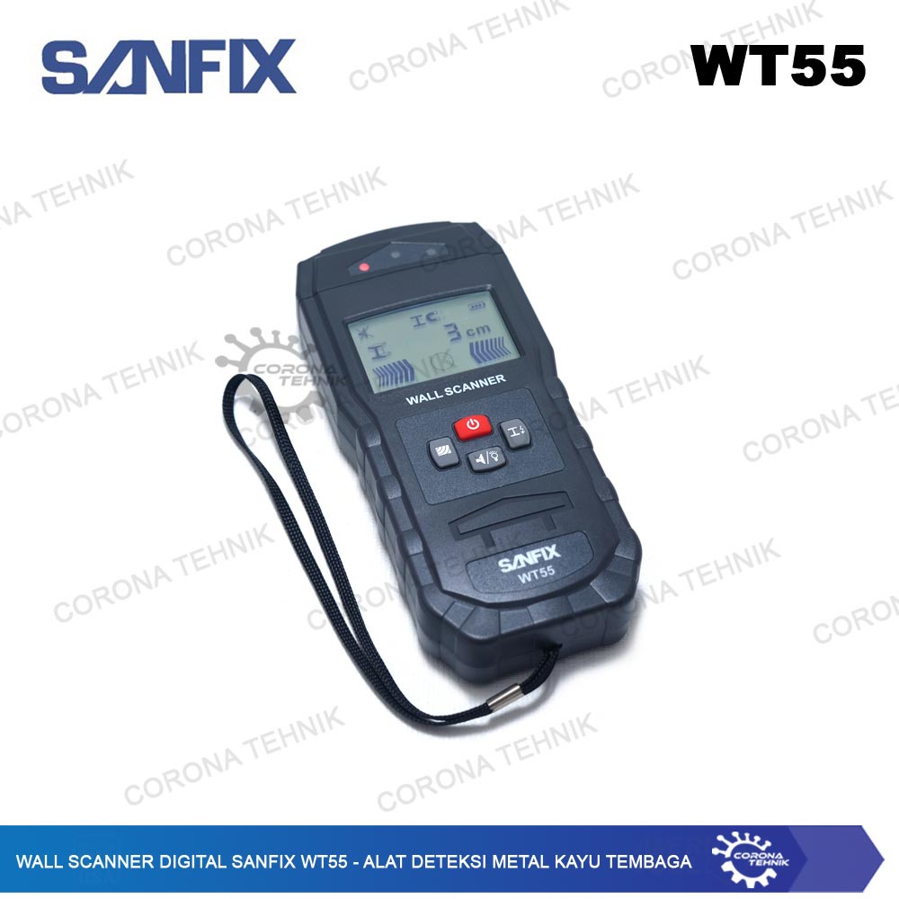 Alat Deteksi Metal Kayu Tembaga - Wall Scanner Digital Sanfix WT55