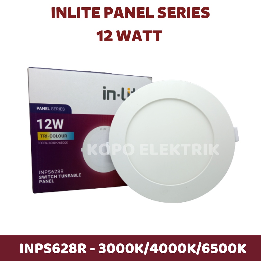 Inlite LED Panel 12 Watt Tricolour - Bulat Inbow Tuneable 3 Warna