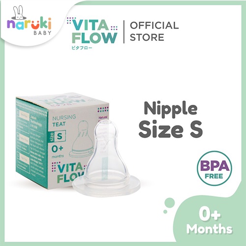 Vitaflow Nipple Standar Teat Silicone Nipple Size S M L Dot Anti Colic