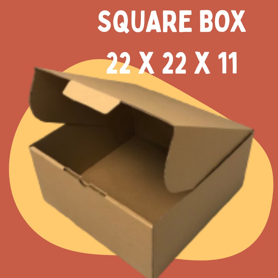 SQUARE BOX // KARDUS BOX DIE CUT 22x22x11 / PACKAGING KARTON / KEMASAN DUS PASHMINA / DUS BAJU