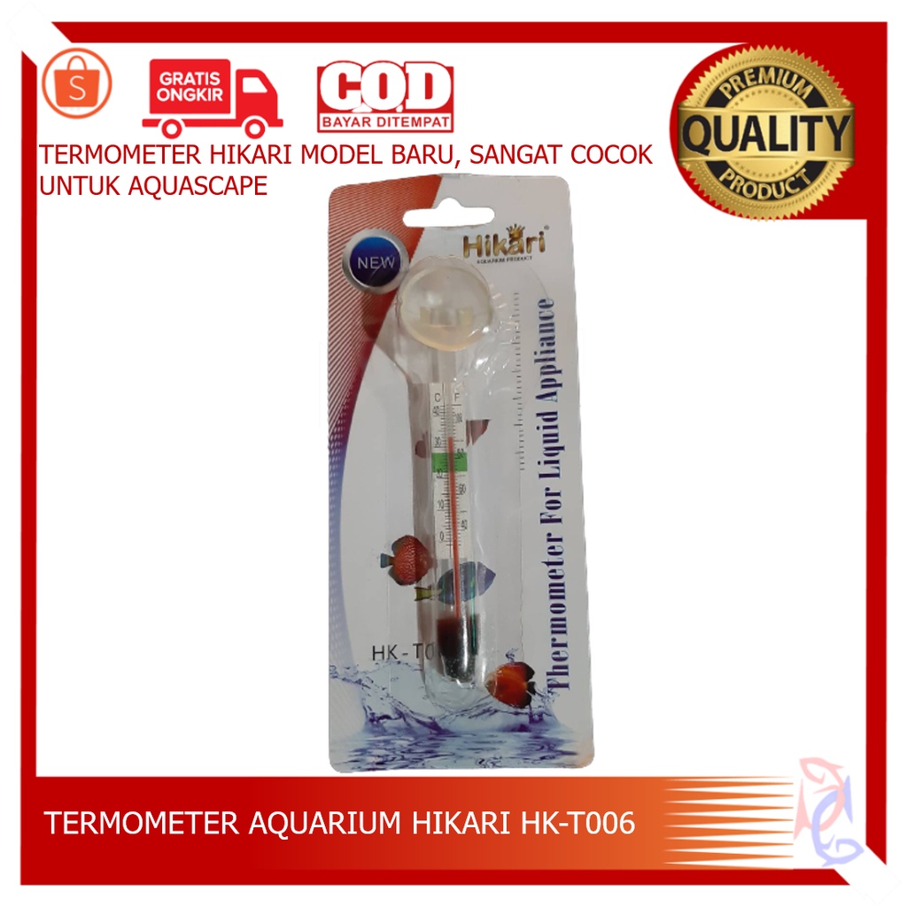 PROMO !THERMOMETER AQUARIUM HIKARI HK-T006 TERMOMETER AQUARIUM THERMOMETER AQUASCAPE TERMOMETER MINI