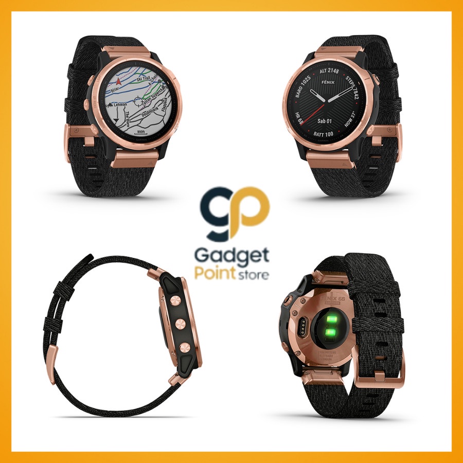 Garmin Watch Fenix 6S Rose Gold tone with Heathered Black - Garansi Resmi  Tam 2 Tahun