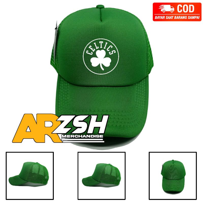 Topi Celtics Trucker Jaring - Topi Trucker Jaring Celtics