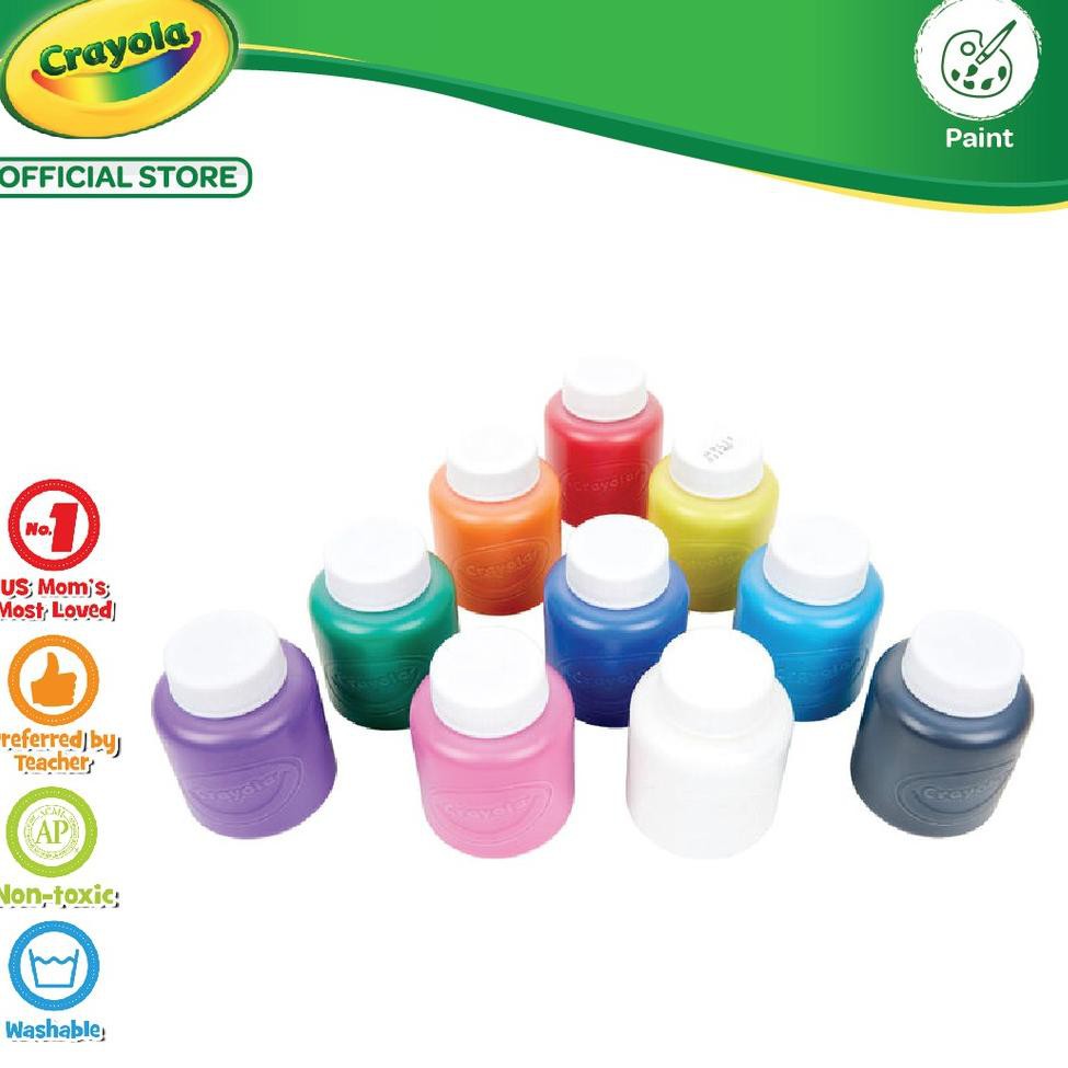 

M4sih Ready,,Crayola Washable Kids Paint - 10 Color |ready.,.,..!