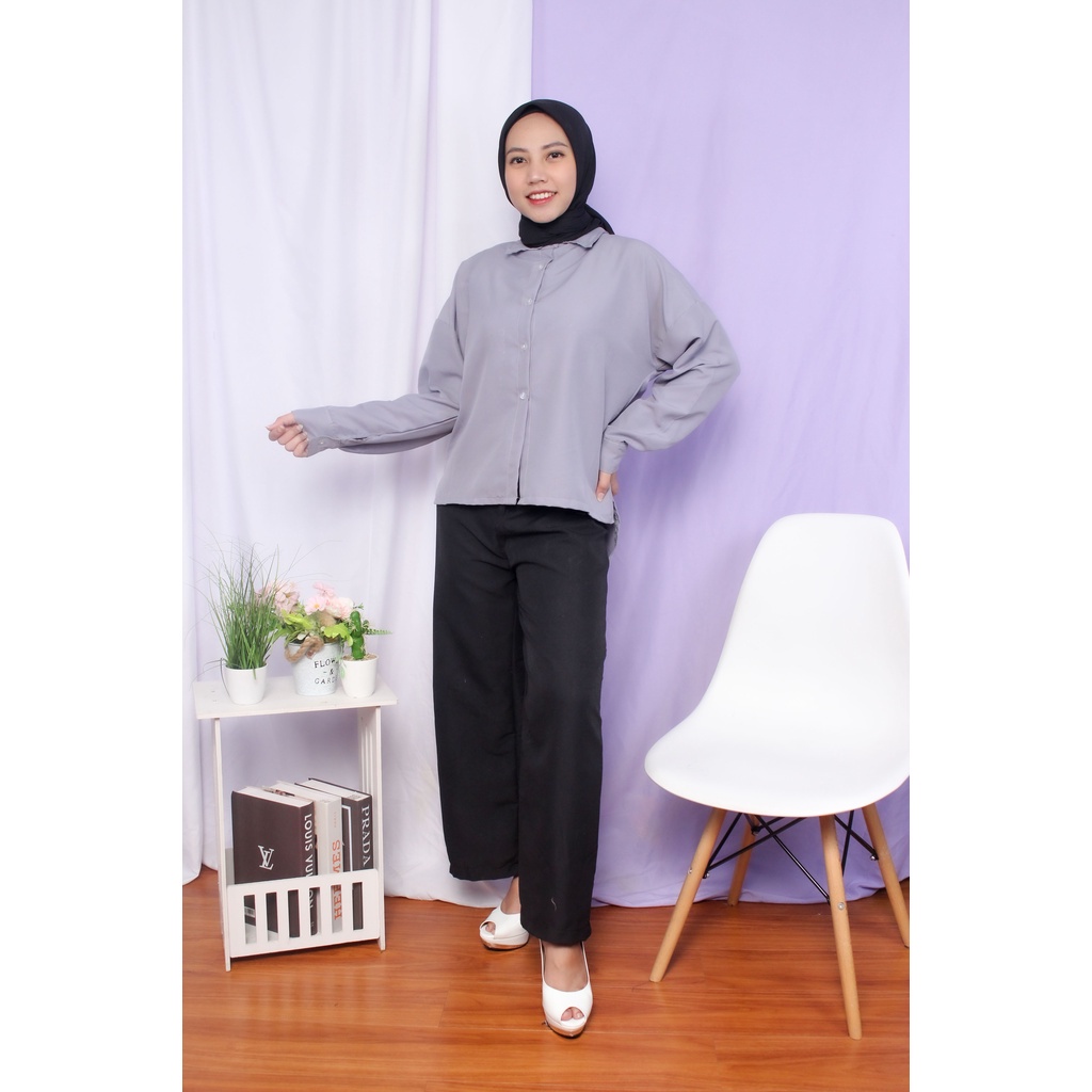 BEFAST - ZRX OOTD Wanita Kemeja KAILA / Oversize Aeri / Kemeja Wanita Formal / Kemeja Polos Casual / Atasan Lengan Panjang / Kemeja Formal / OOTD Style Korean / Fashion Wanita Modis