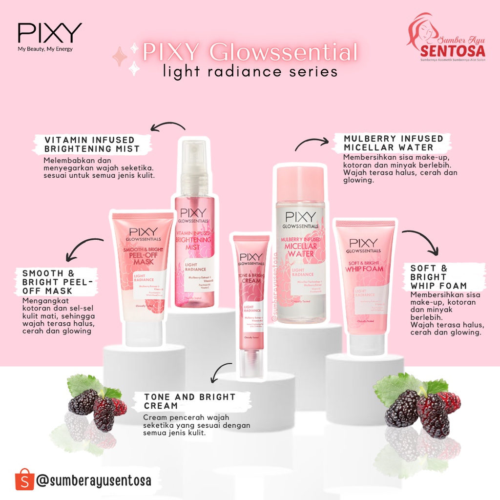 PIXY GLOWSSENTIAL LIGHT RADIANCE MULBERRY INFUSED MICELLAR WATER 145 ML