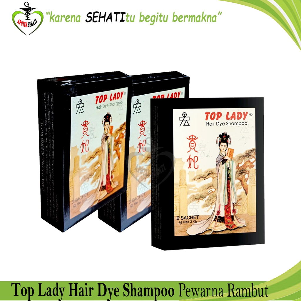 Top Lady Hair Dye Shampoo Per Sachet Semir Rambut Berbentuk Shampo