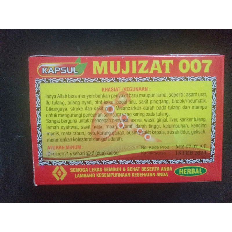 kapsul mujizat 007 obat herbal