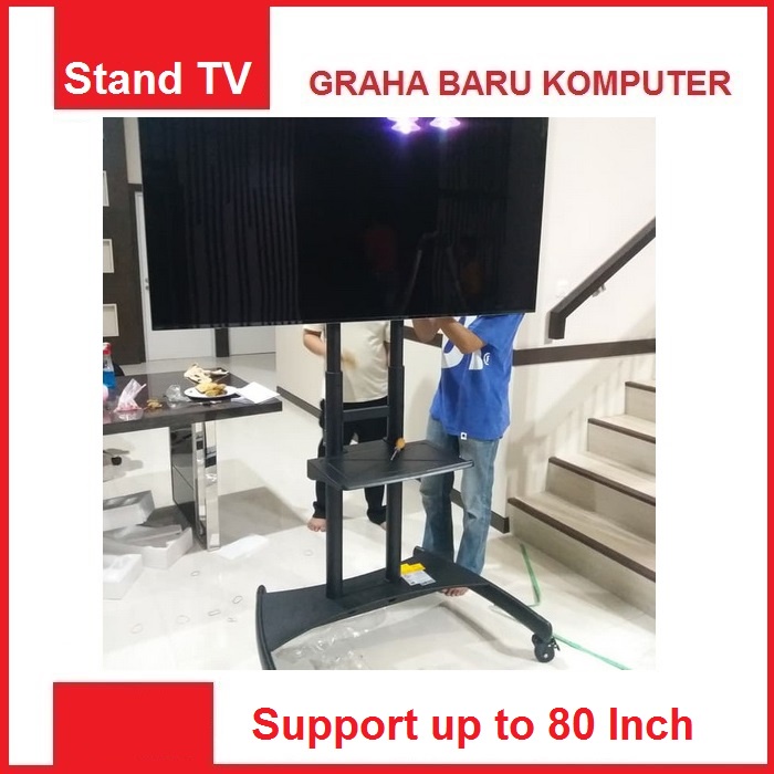 Bracket Standing Tv Led Lcd Portable Portabel Stand Hingga 80 Inchi
