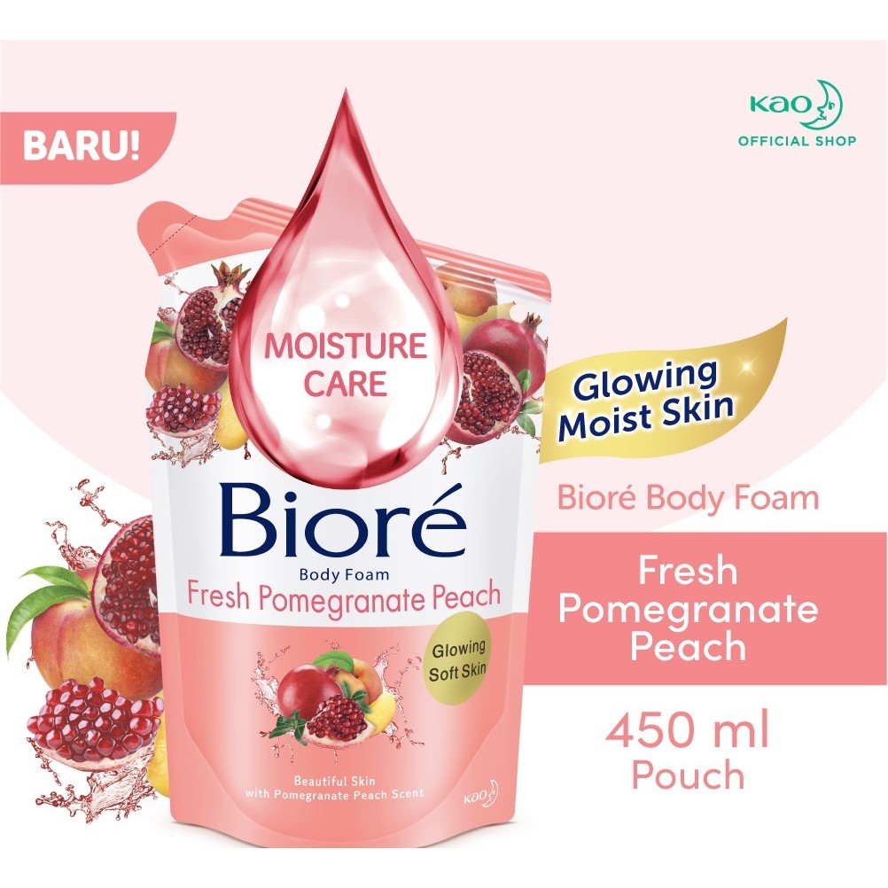 Biore Body Foam Fresh Pomegranate Peach Refill 450ml