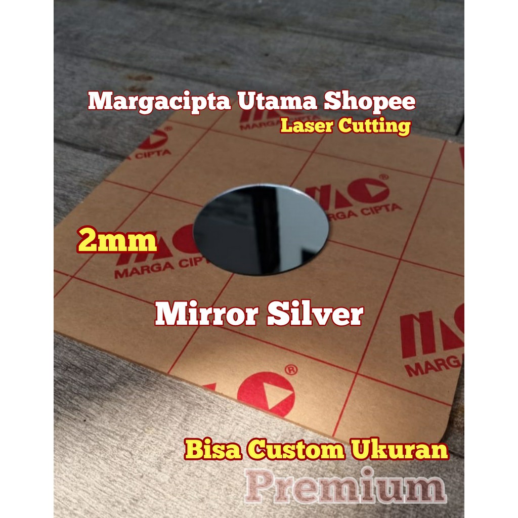 Acrylic Mirror Silver 2mm Diameter Akrilik Kaca Bulat Lingkaran