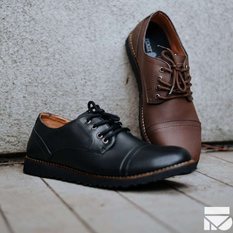 Sepatu Pantofel Pria Hitam Klasik Kulit Men Lokal Original Footwear Ori |Pedro Black| FORIND x FSTP