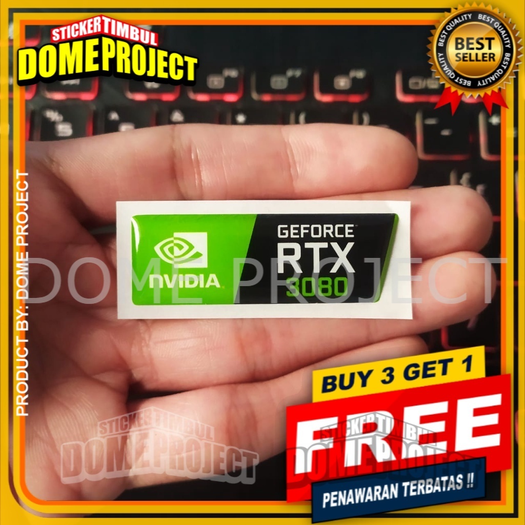 STIKER GEFORCE RTX 3080 STIKER RESIN 3D LENTUR STIKER OUTDOOR