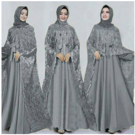 BAJU DRESS MUSLIM MAXI ANINDYA PESTA KONDANGAN NIKAHAN / GAMIS BROKAT ANINDYA BAHAN SATEN BRIDAL TEB