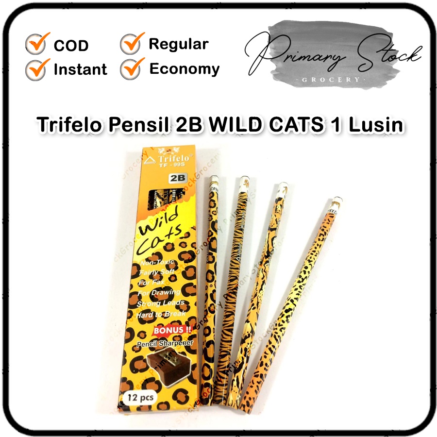 

Pensil 2B Karakter 12 Pcs Motif Hewan Kucing Cat Trifelo WILD CATS TF 99S