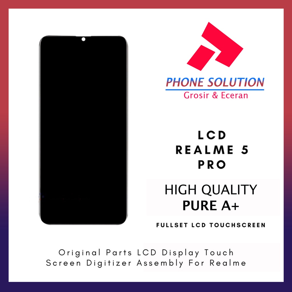 LCD Realme 5 Pro Fullset Touchscreen - Parts Kompatible Dengan Produk Oppo // Supplier LCD Realme 5 - Garansi 1 Bulan