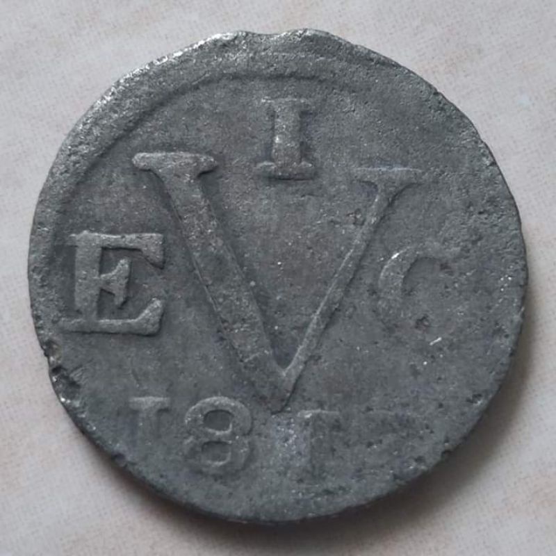 Koin Kuno Timah 1 Doit Java 1813 VEIC British East Indies - B