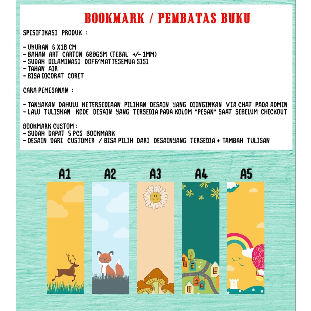 Bookmark / Pembatas Buku CUSTOM