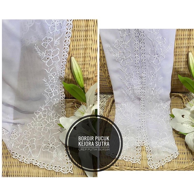 Kain kebaya bordir Putih