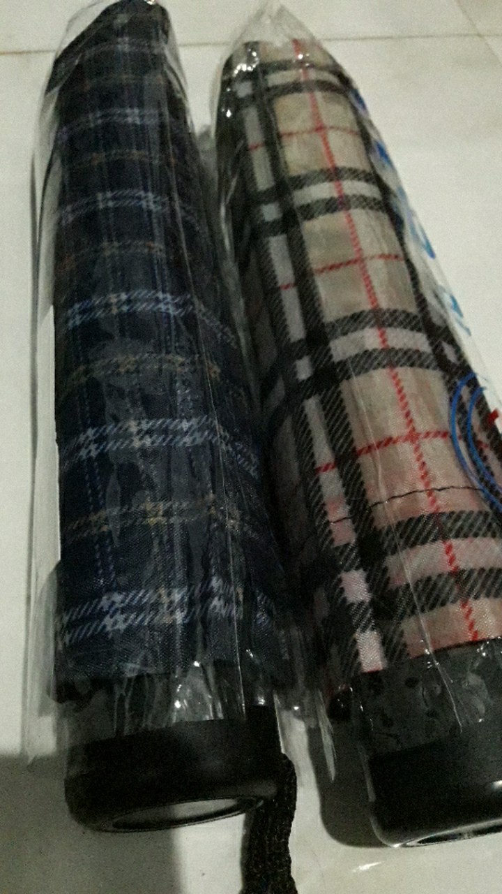 (bonus Sarung) Payung Lipat 3 Motif Kotak Cakep Mewah Unik Elegan Harga Murah Ekonomis Bunga Kembang