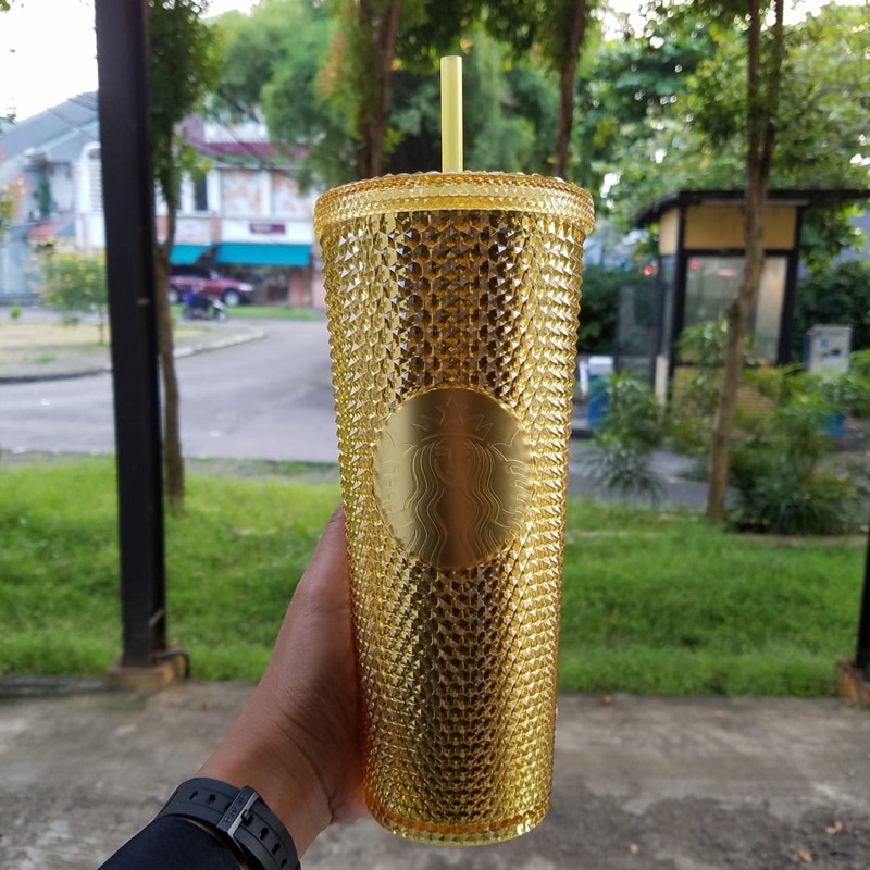 Starbucks Tumbler Gold Studded Bling