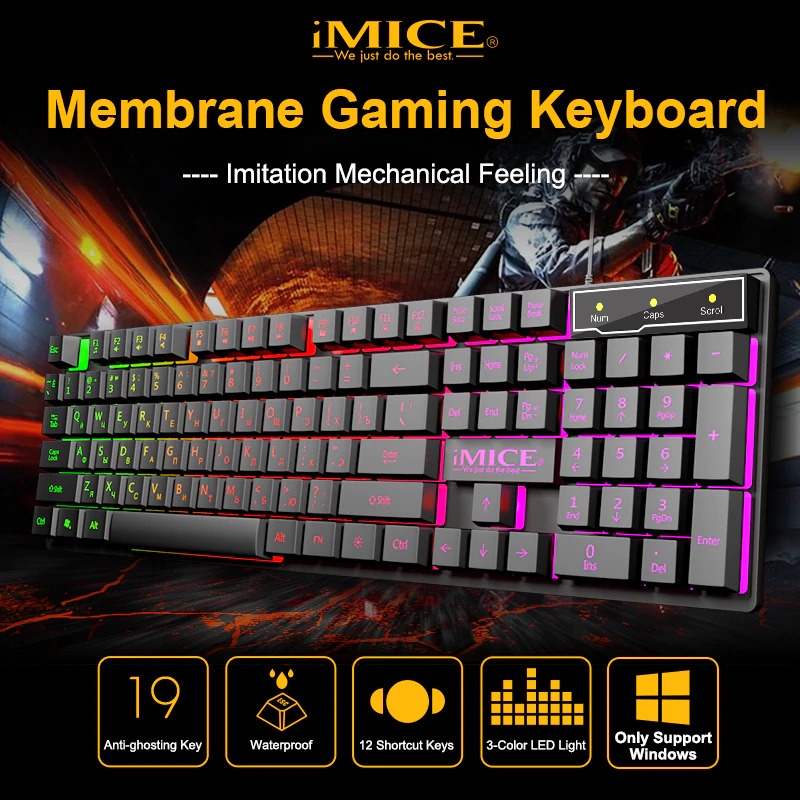 Gaming Keyboard RGB Backlit - Keyboard Gamming