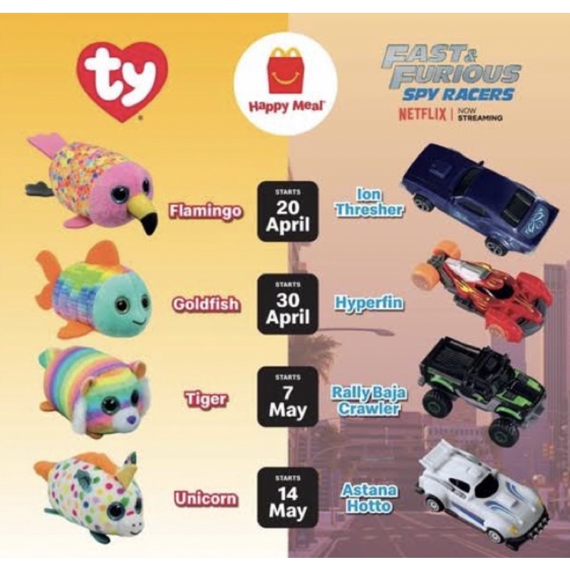 TY Plush Happy Meal 2020 Series (Boneka Ty Kecil Original)