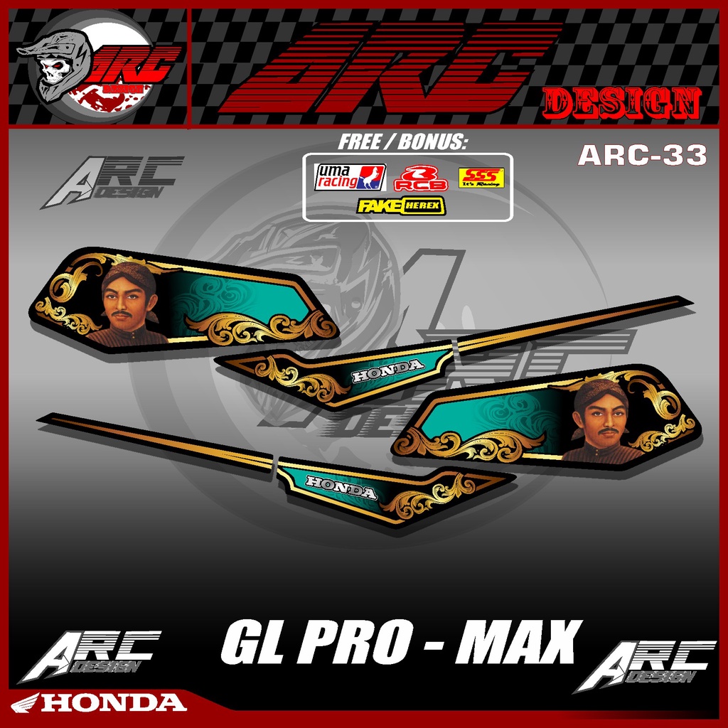 Sticker Striping Lis Variasi Motor Honda GL PRO - GL MAX TS 33 Desain Terbaru Terlaris Grafis Sunan 