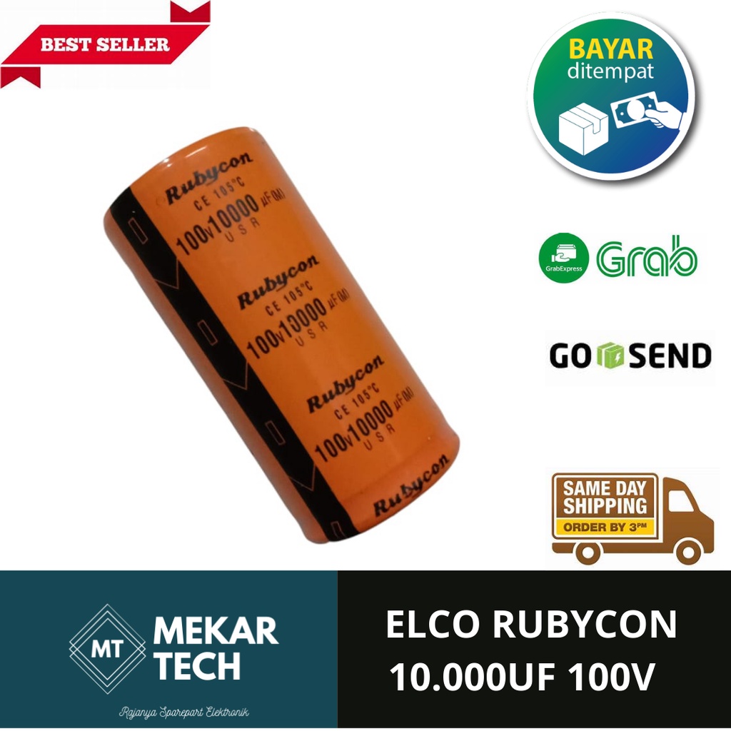 ELCO 10.000UF 100V RUBYCON ORANGE ELKO 10.000 UF 100 V RUBYCON KAPASITOR RUBYCON