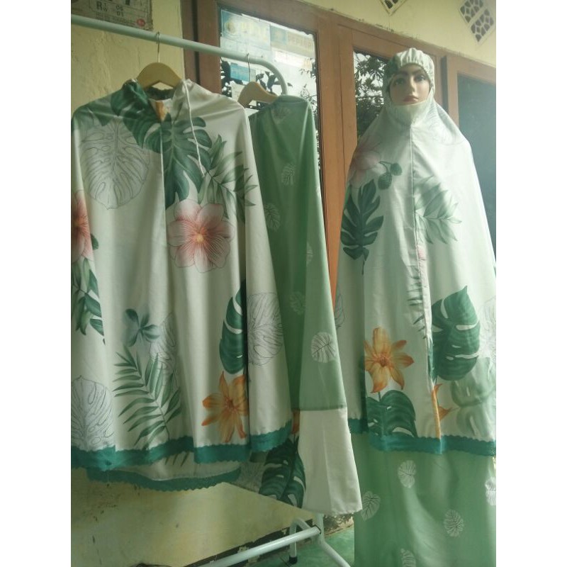 mukena hijau daun couple