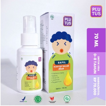 Plutus Bapil ( Batuk Pilek ) Pepermint 70ml Minyak Balur Anak Plutus Lelap 70 ml Aroma Bergamot Minyak Balur Anak Minyak Telon Plus