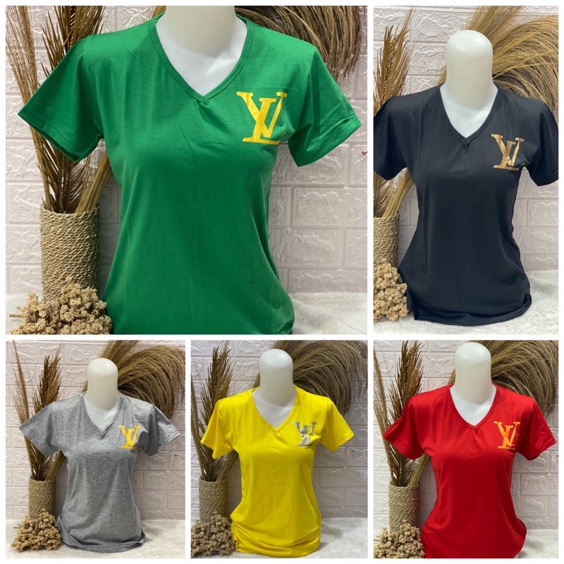 Kaos Wanita V neck Sablon dada Kaos Wanita Sablon dada