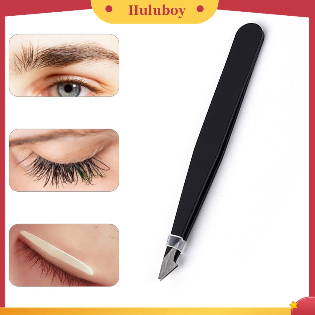 Huluboy Huluboy♡ 4pcs / Set Pinset Alis Bahan Stainless Steel Untuk Makeup Wanita