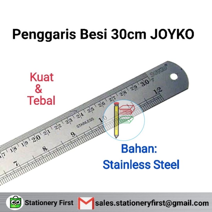

TULIS-ALAT- PENGGARIS BESI JOYKO 30CM TEBAL KUAT -ALAT-TULIS.
