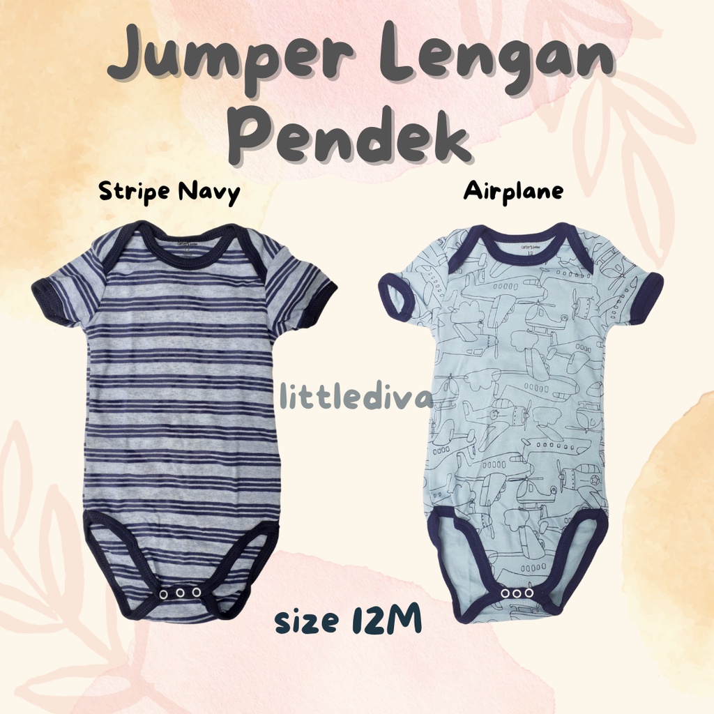 Jumper lengan pendek Boy bodysuit baju bayi  body suit cater Motif Cowo