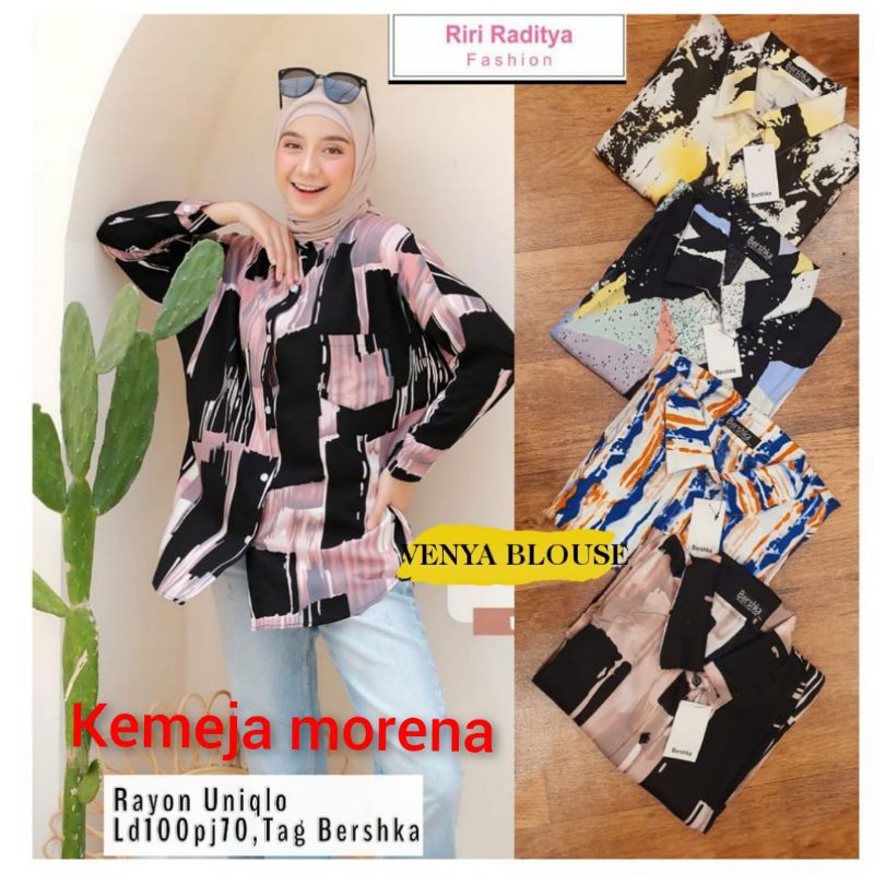 SALE KEMEJA RAYON UNIQLO//KEMEJA RAYON MOTIF KEKINIAN//BLOUSE RAYON VENYA BERLABEL(1KG MUAT 7PCS)