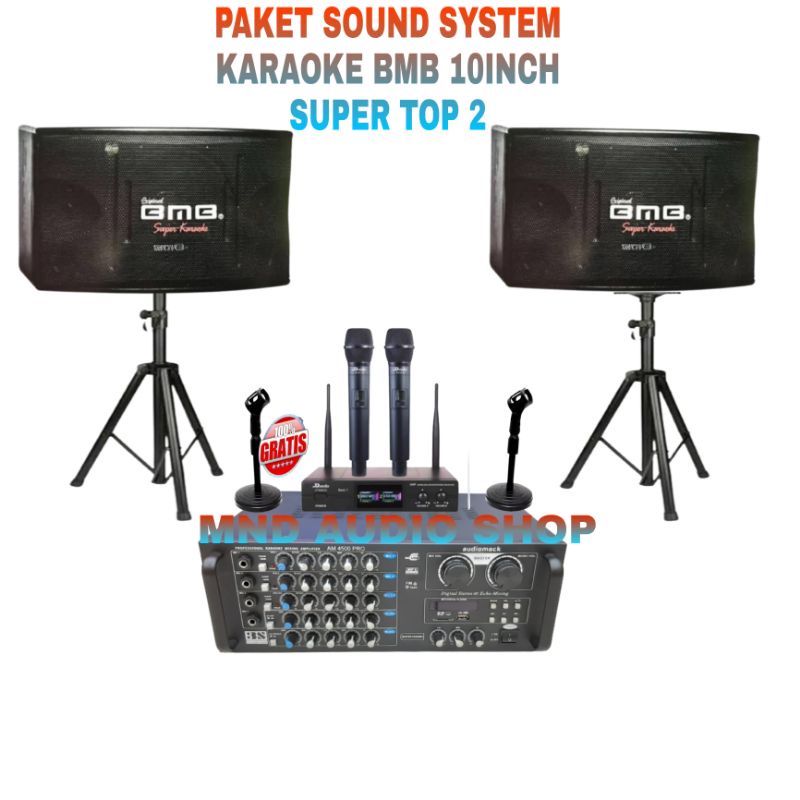 paket sound system karaoke bmb 10inch +amplifier bluetooth
