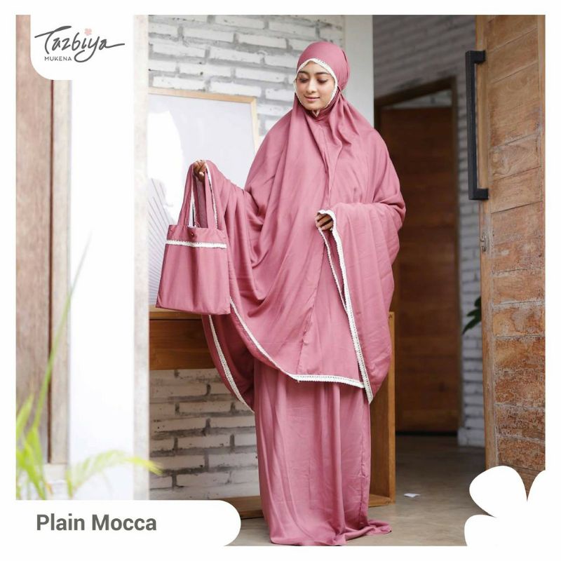 Mukena Tazbiya Jumbo Dewasa Plain Series Mocca/Army/Pink/Dark Grey/Dusty Pink