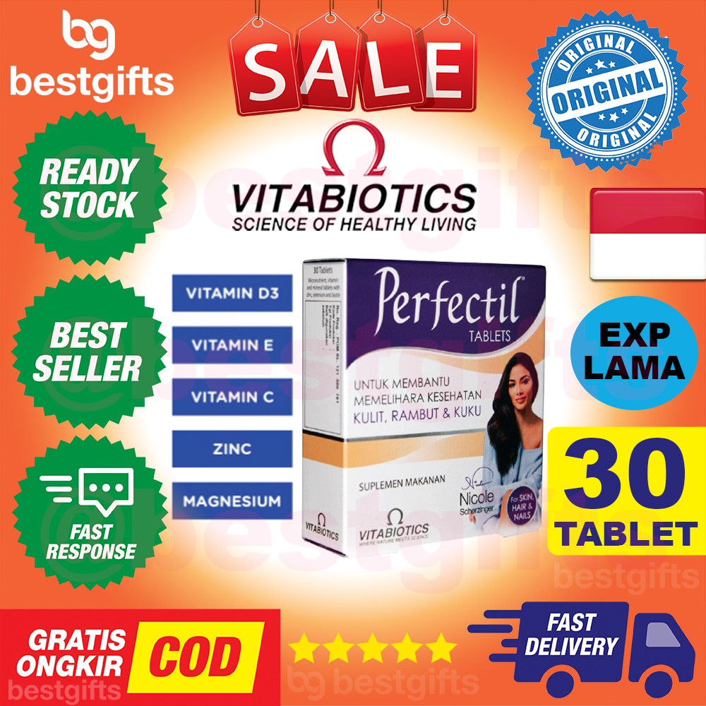 VITABIOTICS PERFECTIL VITAMIN MEMELIHARA KESEHATAN KULIT FLEK RAMBUT KUKU SKIN HAIR NAILS 30 TABLET