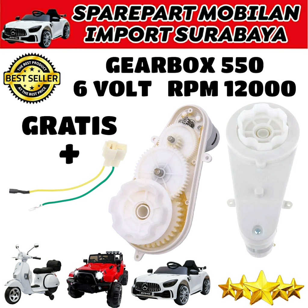 PUSAT GERBOX 550 DINAMO MOBIL MOTOR MAINAN ANAK CHARGE GEARBOX 6 VOLT 12 VOLT RECEIVER MOBILAN AKI PMB MOBIL ACCU ANAK YUKITA JEEP AUTO WHEELER EXOTIC PLIKO PASIFIC SPEEDS