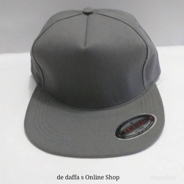 Topi Snapback Polos Dewasa Full Grey Abu Bahan Rapel Distro Berkualitas - Grey Abu