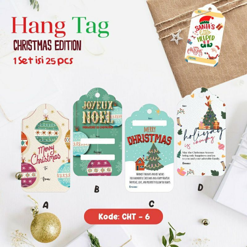 

Christmas 25pcs Hangtag Label Tag Parcel