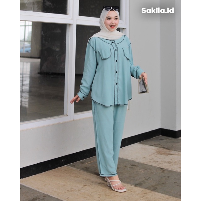 stelan kebalik | one set crinkle terbalik | Bahan Rayon crinkle |-3
