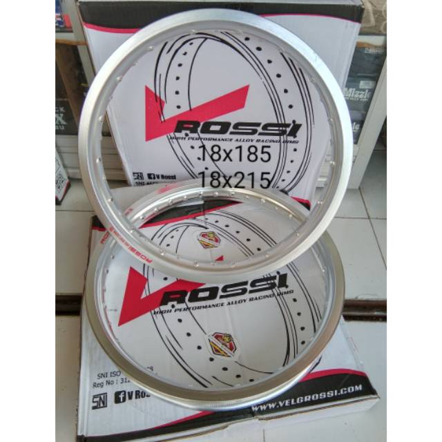 VELG ROSSI SILVER RING RIM 18 TAPAK LEBAR 185 DAN 215