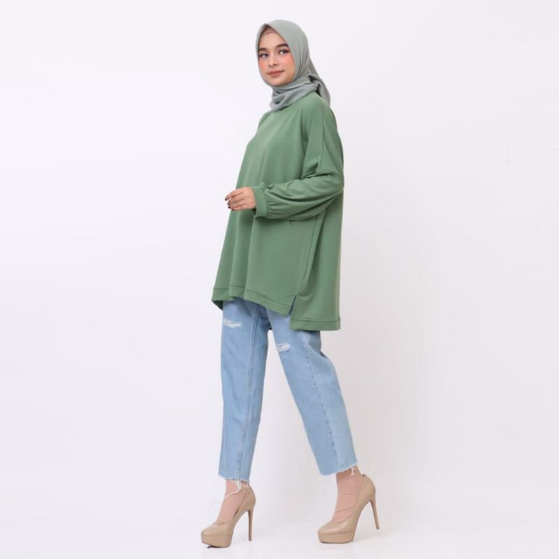 ATASAN BLOUSE BATWING JUMBO BIGSIZE OVERSIZE BABYTERRY SPANDEX - 1795-4