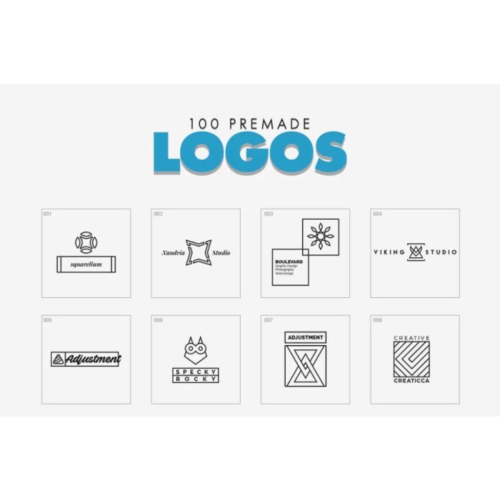 Minimal Geometric Logo Marks Set - Photoshop &amp; Illustrator