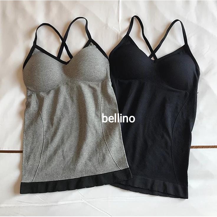 Tanktop Import Strech Dengan Cup Bra busa bisa dilepas All Size T8823 Tank Top Tangtop Tengtop Tentop Atasan Wanita Kaos Dalaman Perempuan