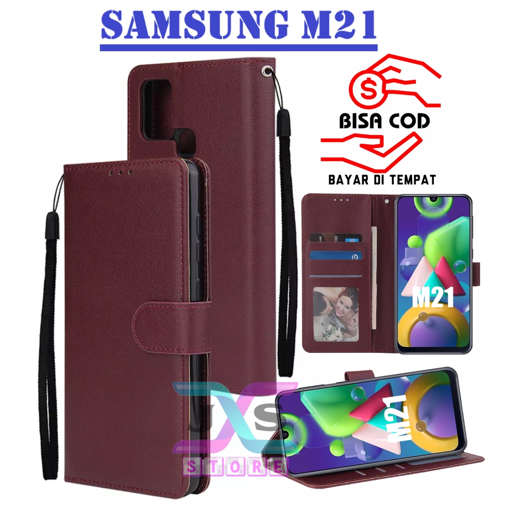 SARUNG BUKU HP UNTUK SAMSUNG M21 / FLIP WALLET UNTUK SAMSUNG M21 / LEATHER CASE UNTUK SAMSUNG M21